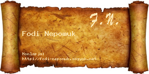 Fodi Nepomuk névjegykártya